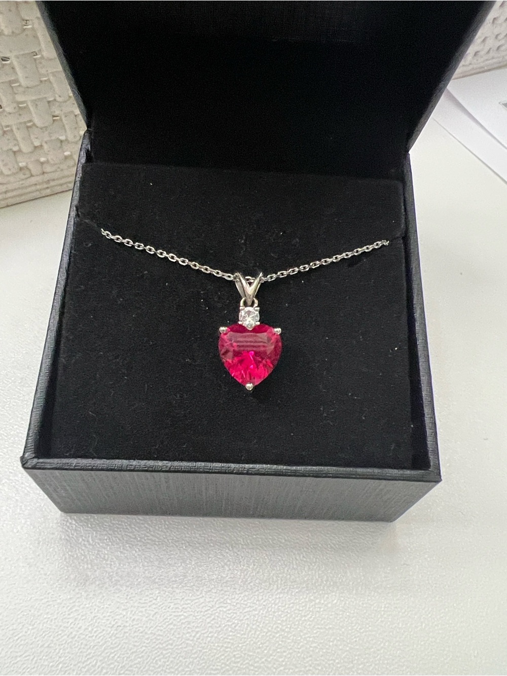 Lab-Created Ruby Necklace Sterling Silver-Kay Jewelry
